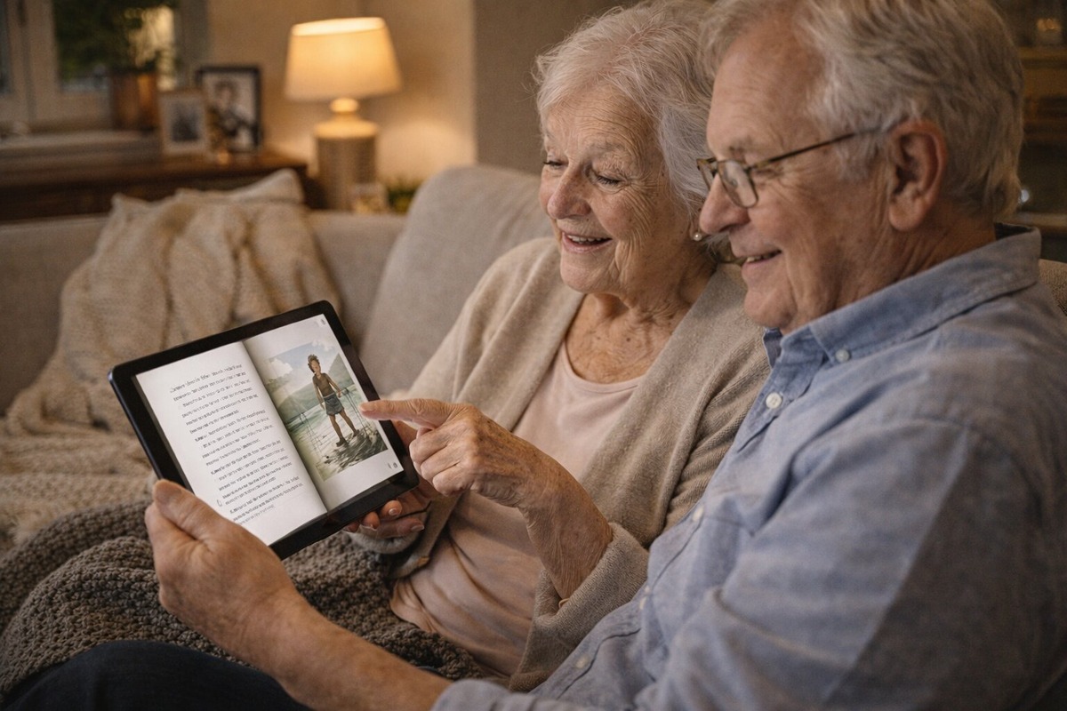 Przeglądanie książki na tablecie